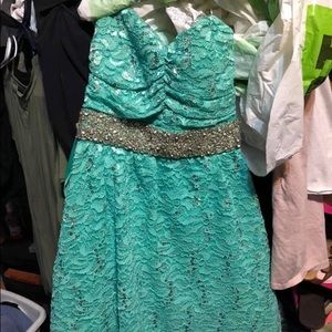 Super pretty mint green dress with silver